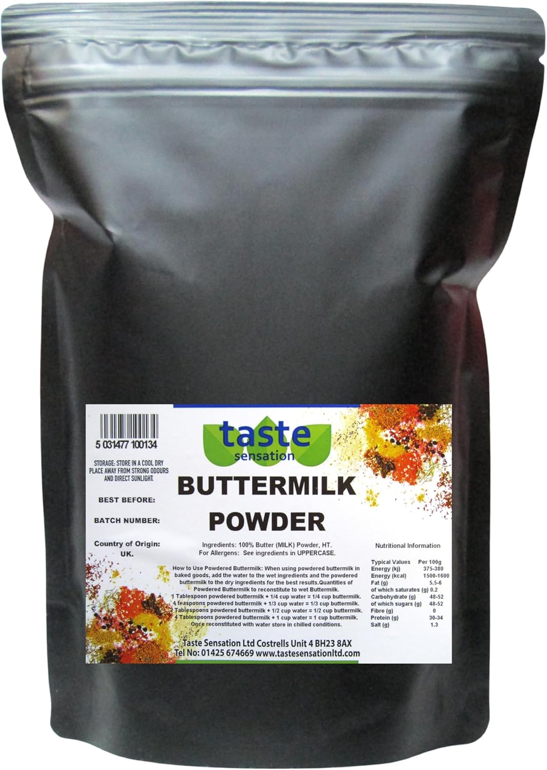 Buttermilk Powder (Sweet and Creamy) -1kg Resealable Pouch