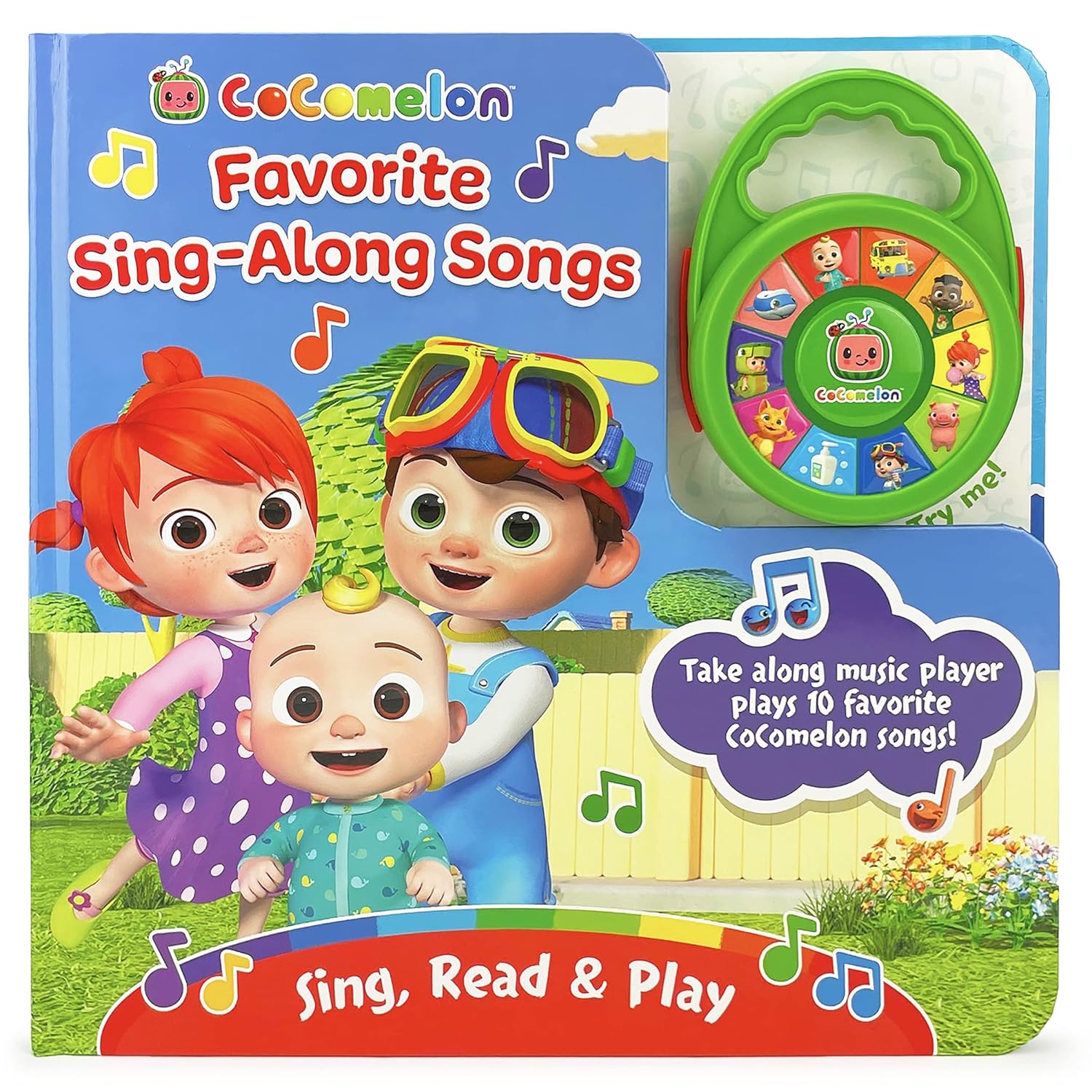 CoComelon Favorite Sing-Along Songs - Children's Deluxe Music Player Toy and Board Book Set, Ages 1-5
