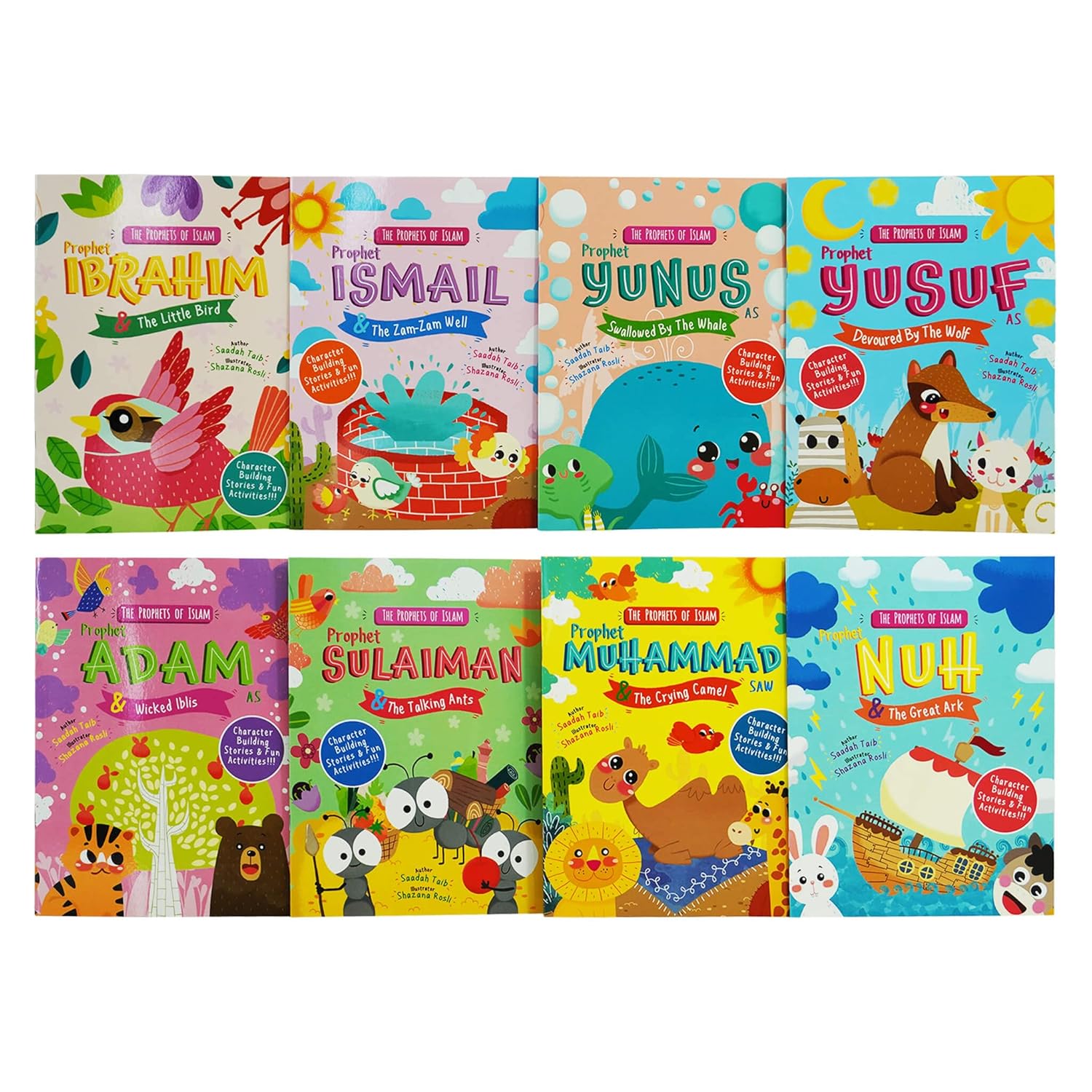 The Prophets of Islam Activity 8 Books Children Collection (Prophet Muhammad and the Crying Camel, Prophet Adam and Wicked Iblis, Prophet Nuh and the Great Ark & More...)