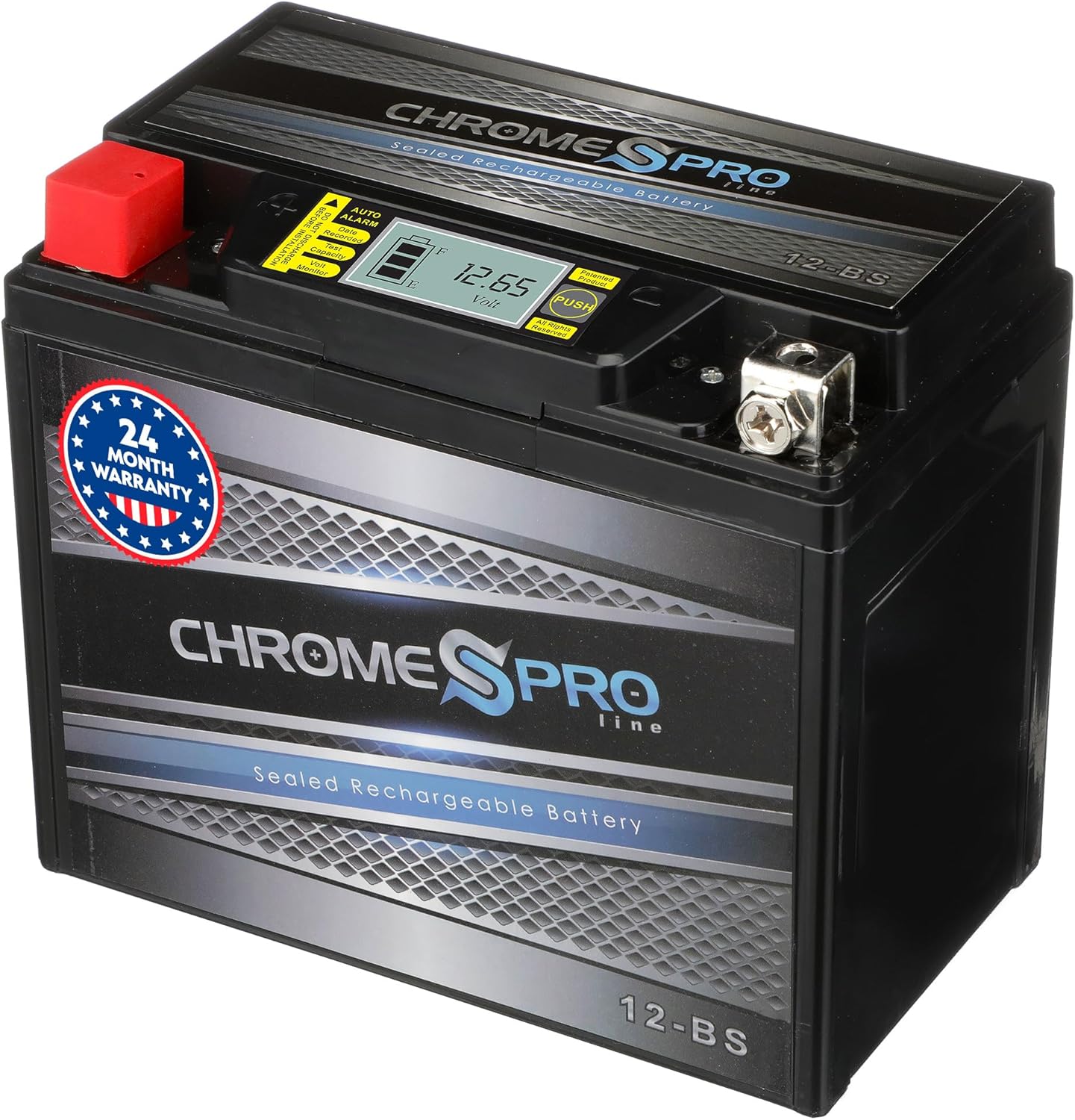 Chrome S Pro iGel 12-BS Maintenance-Free 12V 11Ah Battery Replacement for ATV, Motorcycle, Jet Skis, Scooter, UTV, and More - Nut and Bolt (T3) Terminal