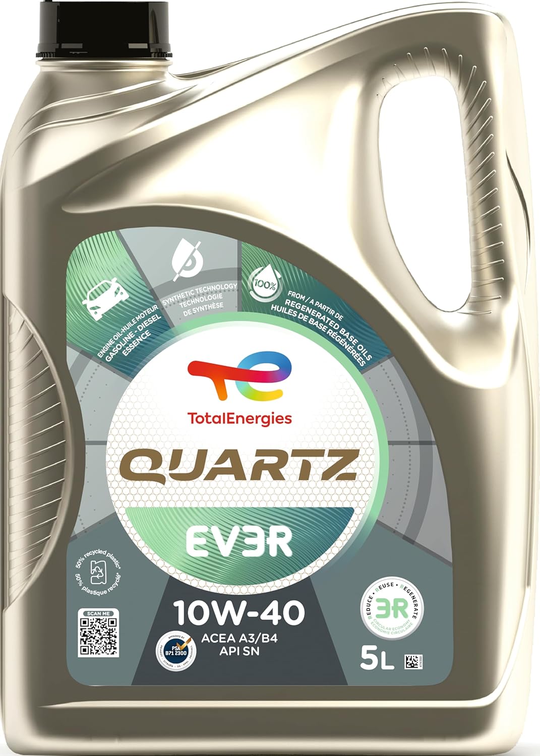 TotalEnergies Quartz EV3R 10W40 Engine Oil - Reduce, Reuse, Regenerate Sustainability Engine Oil