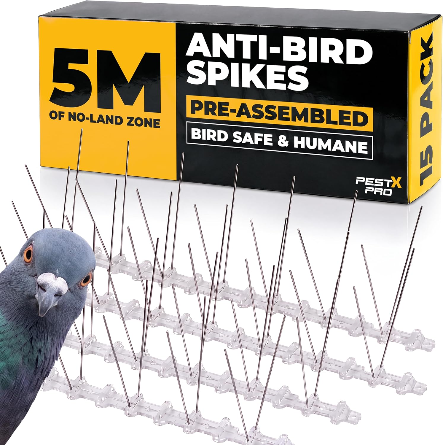 Metal Anti Bird Spikes 5m Pigeon Deterrent Fence Roof Gutter