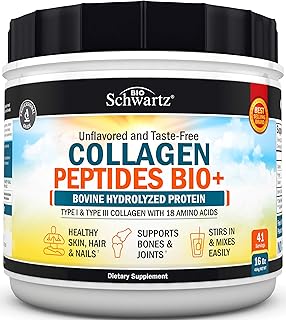 Collagen Peptides Powder - Grass Fed, Pasture Raised with Aminos - Promotes Healthy Skin Hair & Nails – Bone & Joint Support - Hydrolyzed, Unflavored, Non GMO, Gluten Free - Easy to Mix -16 oz