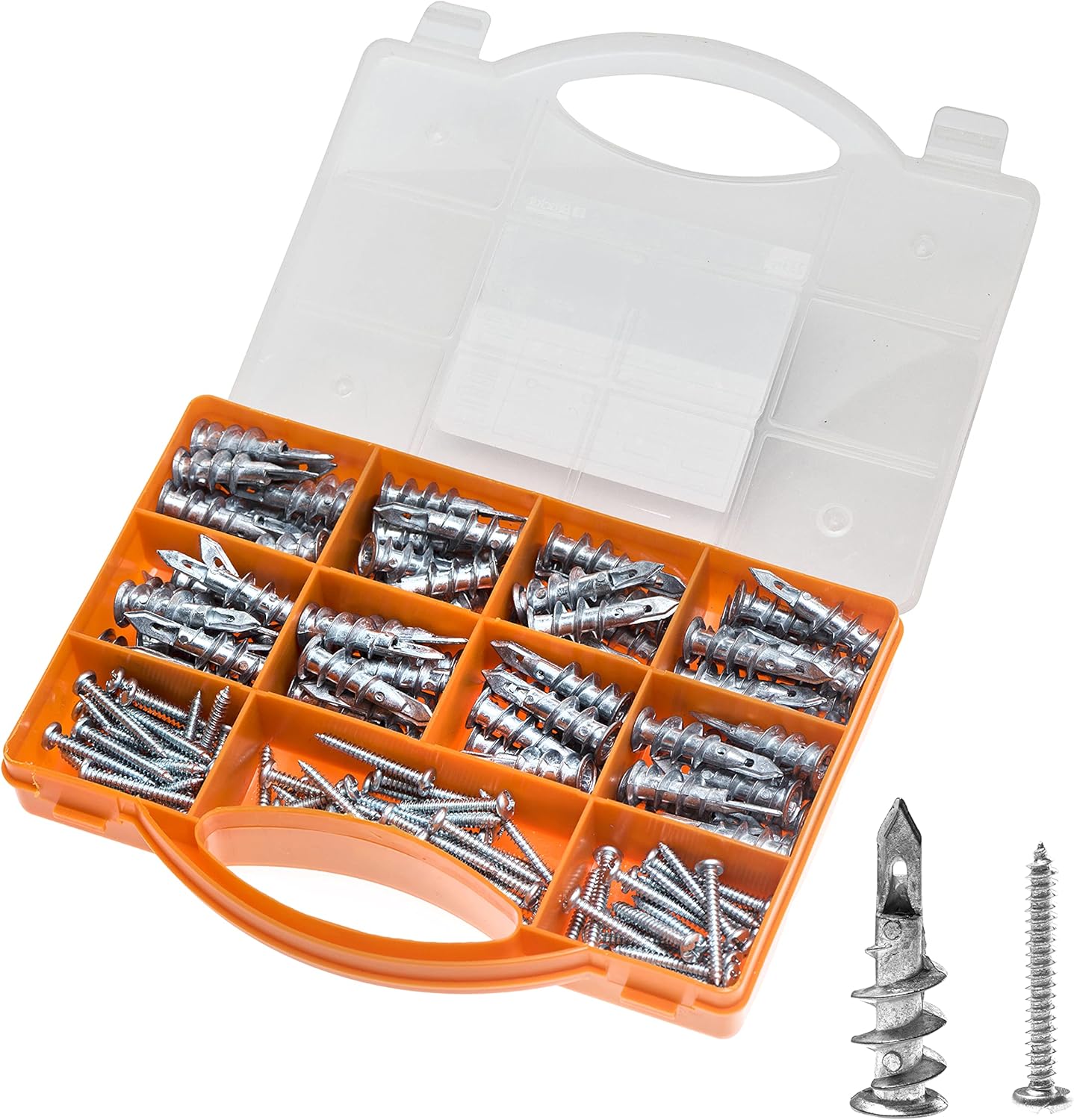 Brackit 160 Piece Plasterboard Fixing Set – Light to Medium Duty Self-Drill Wall Plugs and Screws – For Hollow Cavity Walls