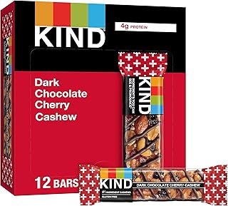 KIND Bars, Dark Chocolate Cherry Cashew, Healthy Snacks, Gluten Free, 12 Count