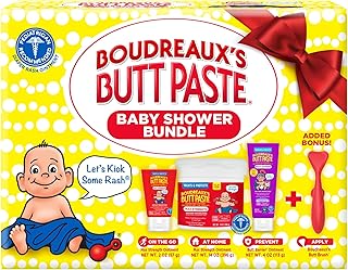 Boudreaux's Butt Paste Baby Shower Bundle, Baby Diaper Rash Cream Ointments & Applicator Kit