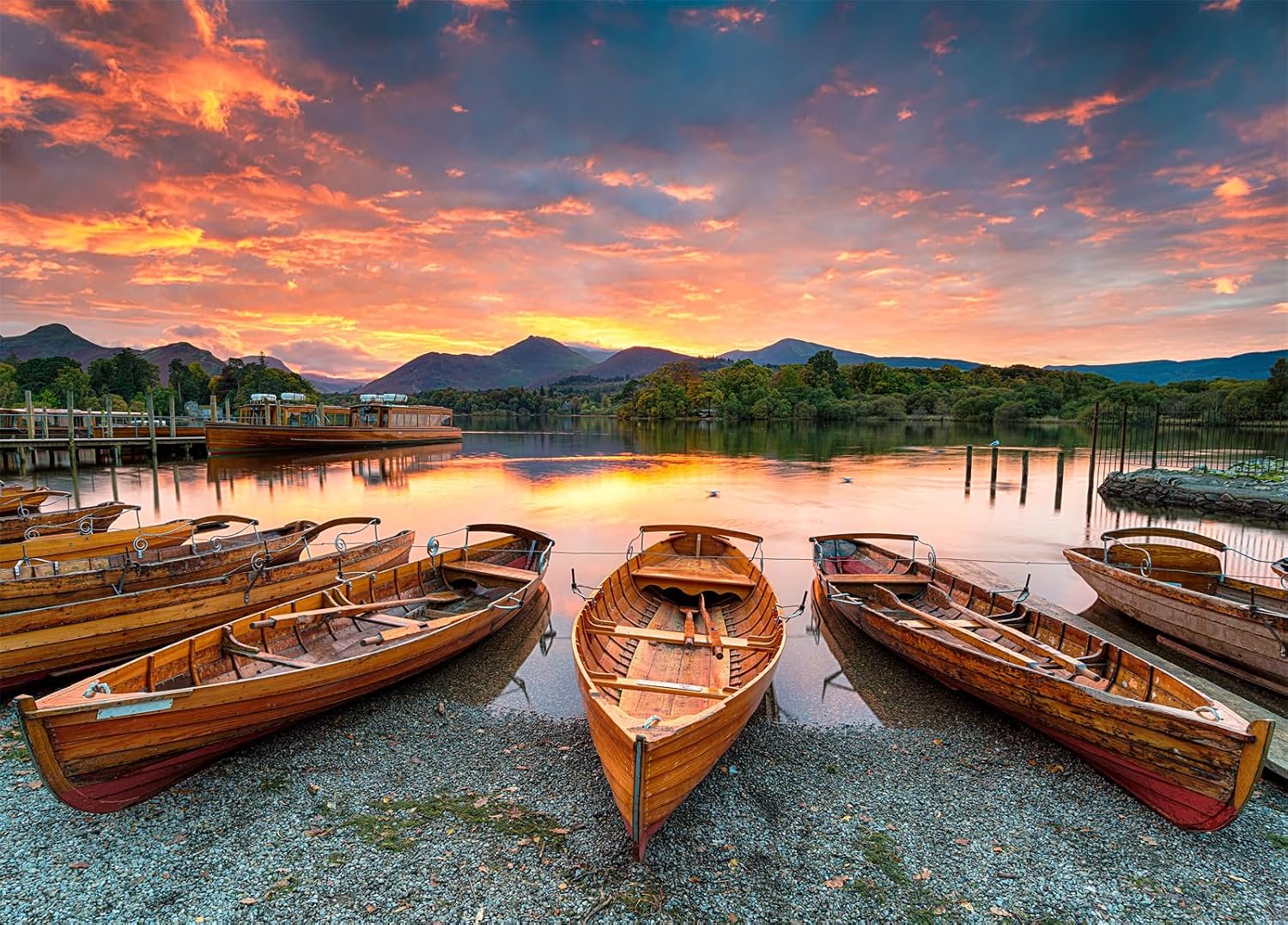 Derwent Water Jigsaw Puzzles for Adults 1000 Jigsaws | Large Poster Included, Back Letters Hints/A-D Sections, Dust-Free, Finished Size 70×50cm, Family Indoor Activity