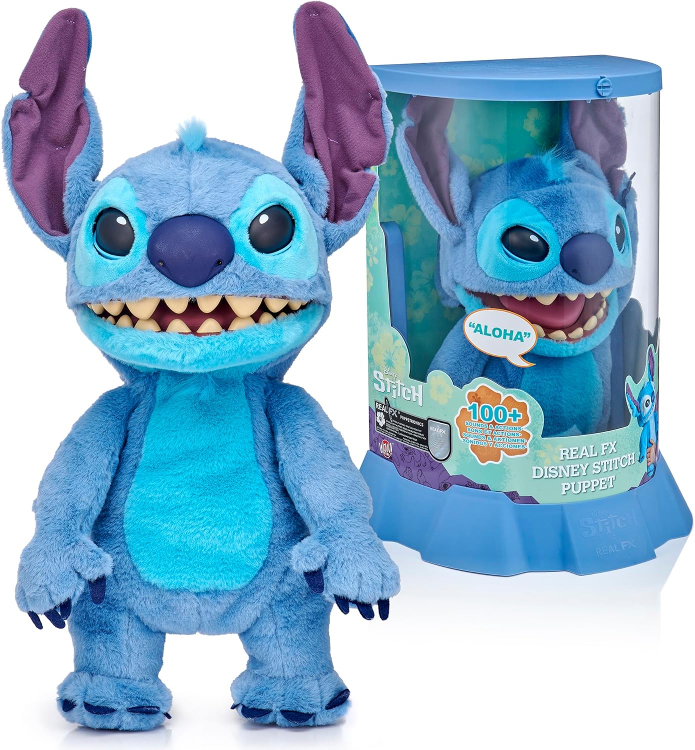 WOW! Stuff Disney Stitch Puppetronic by RealFX | with a Limited 1st Edition Certificate | Looks, Feels & Sounds Real! | Disney's Lilo & Stitch | Over 100 Action & Sounds | 18" High | Ages 6+