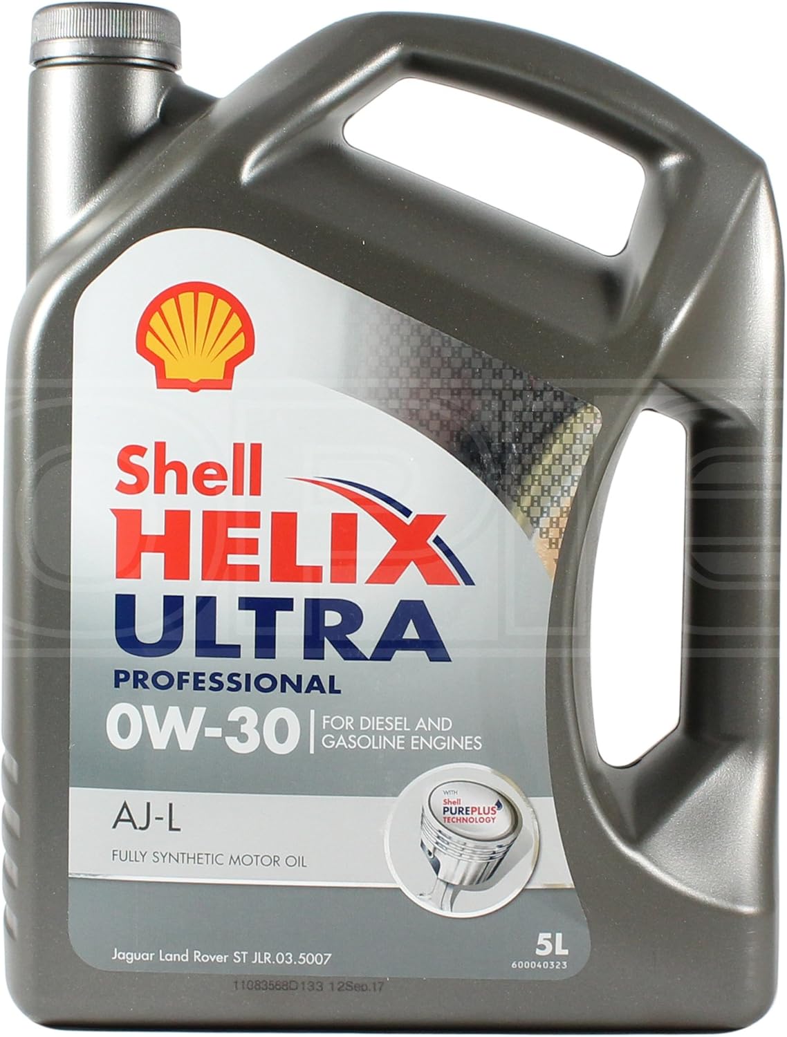 Shell Helix Ultra Professional AJ-L, 0W-30 Fully Synthetic Motor Oil, For Diesel and Gasoline Engines, 5 L