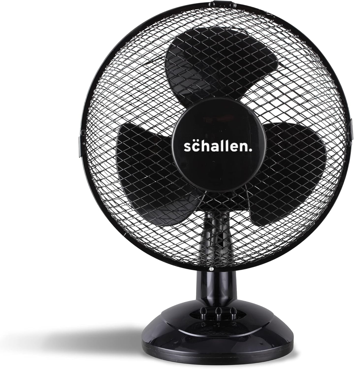 Schallen Small 9" Portable Desk Table Oscillating Cooling Fan with 2 Speed Setting & Quiet Operation (Black)
