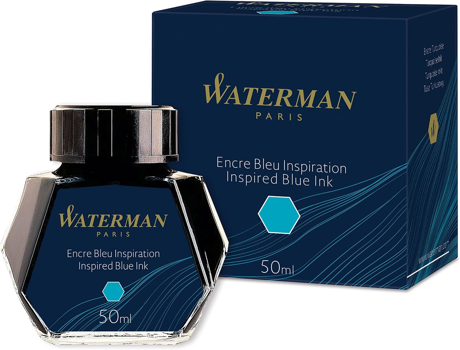 Waterman Fountain Pen Ink, Inspired Blue, 50ml Bottle