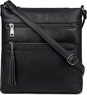 MASINTOR Crossbody Purses for Women, Multi Pocket Casual Crossbody Bag, Adjustable Strap Shoulder Bag with Tassel