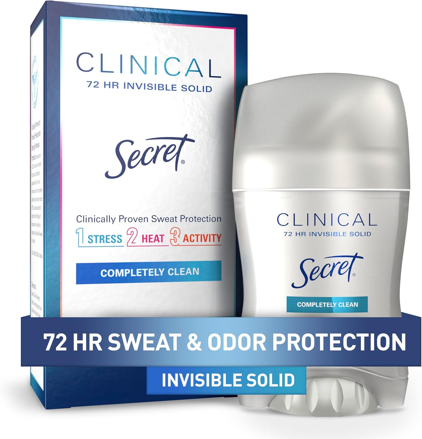 Secret Clinical Strength Invisible Solid Women's Antiperspirant & Deodorant Completely Clean Scent, 1.6 Fluid Ounce by Secret