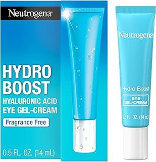 Neutrogena Hydro Boost Hyaluronic Acid Eye Gel Cream, Under Eye Cream with Hyaluronic Acid, Fragrance Free, Non-Comedogenic Moisturizer, 0.5 OZ