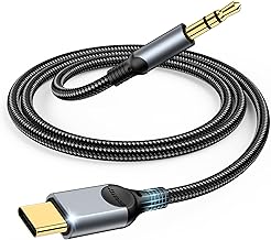 ZOOAUX USB C to 3.5mm Audio Aux Jack Cable[4ft], Type C to 3.5mm Headphone Car Stereo Cord Compatible with iPhone 15 16 Pro Max,Samsung Galaxy S24 S23 S22 S21 Note 20, Pixel 4 5 XL, iPad Pro-Grey