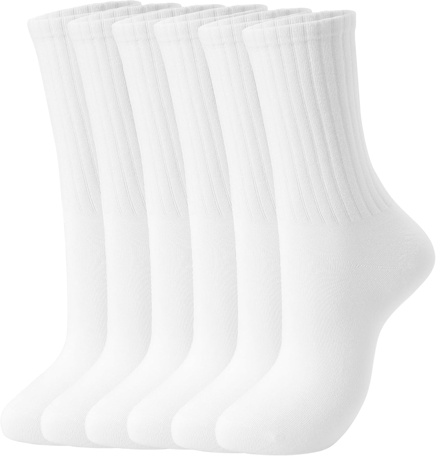 SHIZEN Women's Crew Socks Casual Athletic Lightweight Breathable Socks 3-6 Pairs Pack Size 6-11