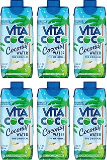 Coconut Water, Original Natural Hydrating Electrolyte Beverage, 11.1 fl oz, 6 Count - Ideal for Halloween Baskets, Healthy Drinks, Pantry Staples - Comes in ComboCreations Box