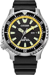 Citizen Men's Promaster Sea Automatic Polyurethane Strap Watch, 3- Hand Date and Date, Rotating Bezel, Anti-reflective Sapphire Crystal, Luminous Hands and Markers