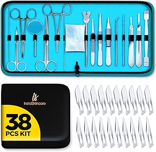 Advanced Dissection Kit Biology Lab Anatomy Dissecting Set with Stainless Steel Scalpel Knife Handle Blades for Medical Students and Veterinary by InstaSkincare