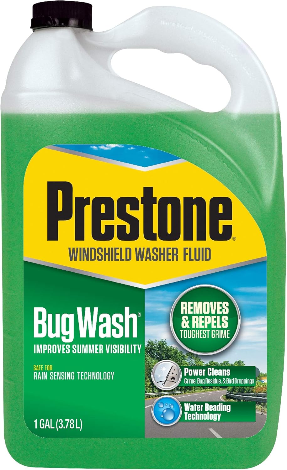 Prestone AS657-6PK Bug Wash Windshield Washer Fluid, 1 Gallon (Pack of 6)