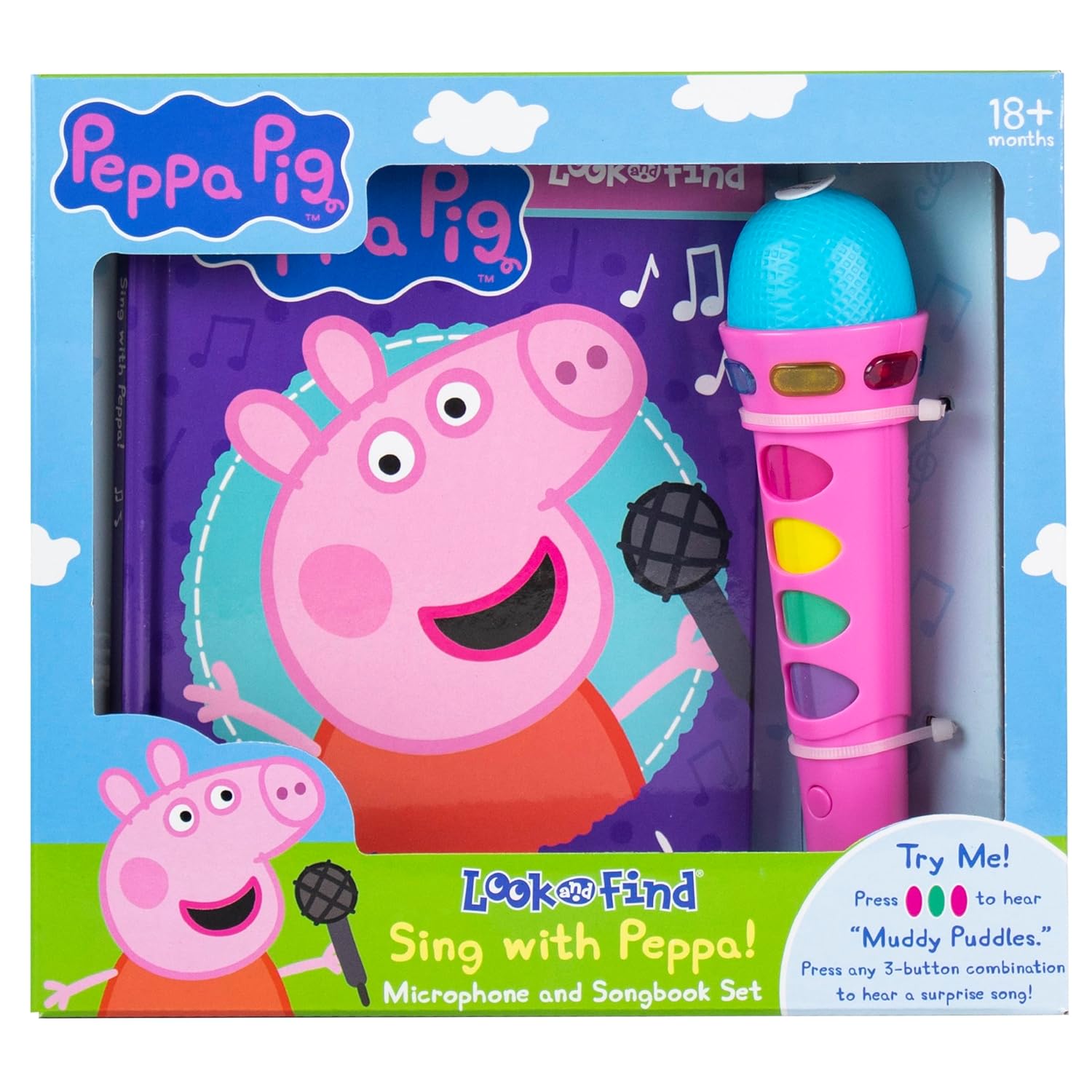 Peppa Pig - Sing with Peppa! Microphone and Look and Find Sound Activity Book Set - PI Kids (Play-A-Song)