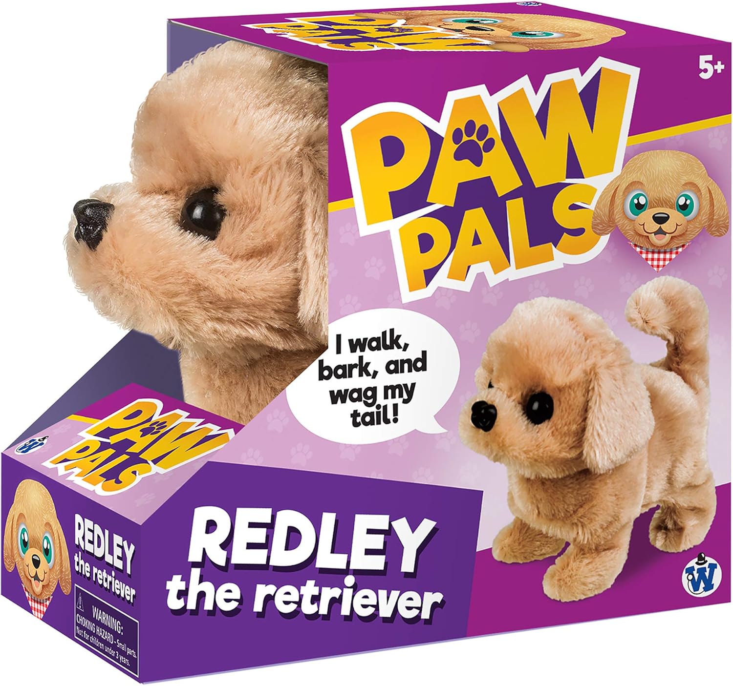 Westminster, Inc. Redley the Retriever - Cute, Cuddly, Plush Battery Operated Dog Toy Walks, Wiggles, and Barks with Sound