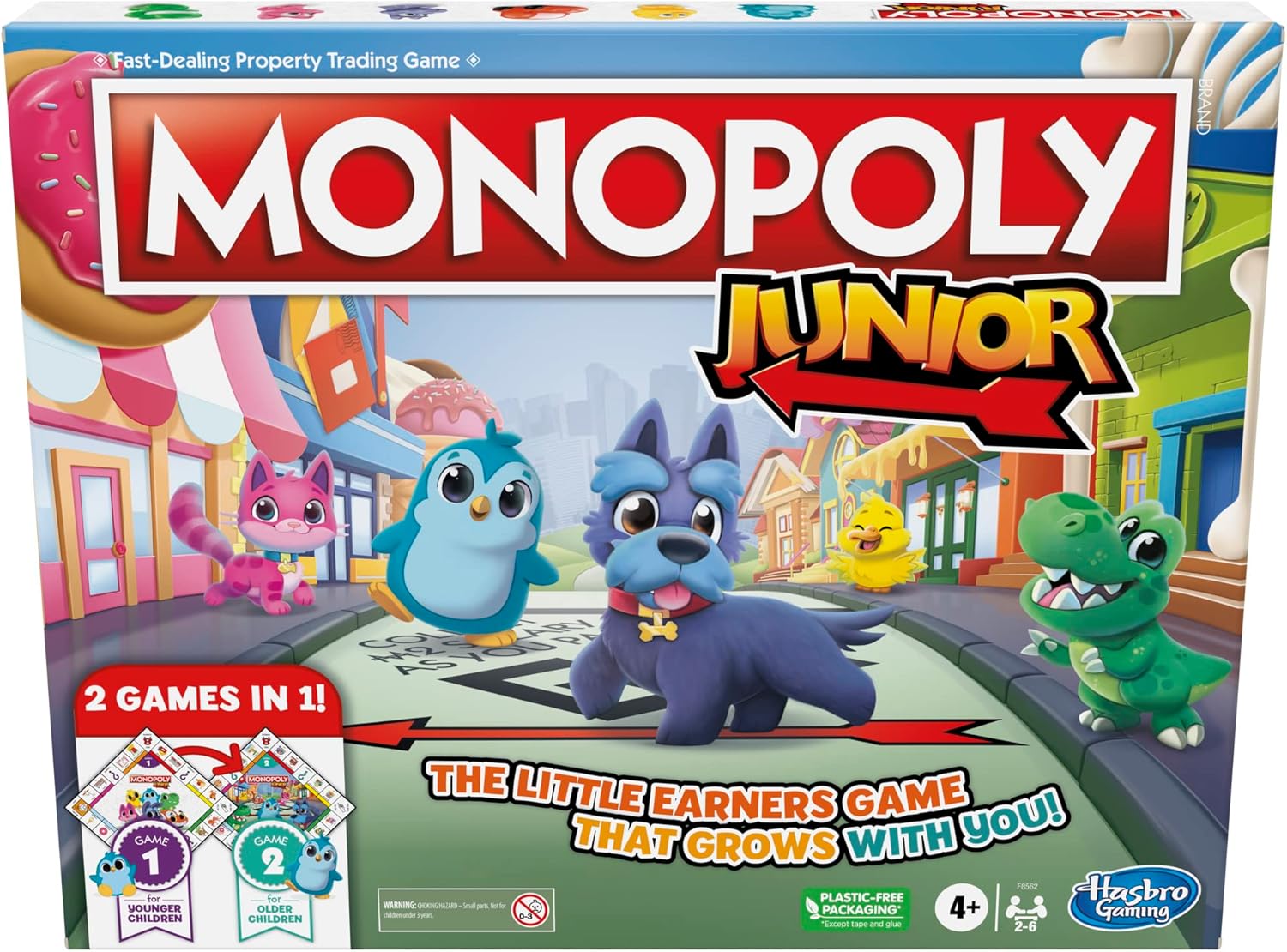 Hasbro Gaming Monopoly Junior, Family Board Game for 4+ Year Old Kids, Strategy Games for 2-6 Players