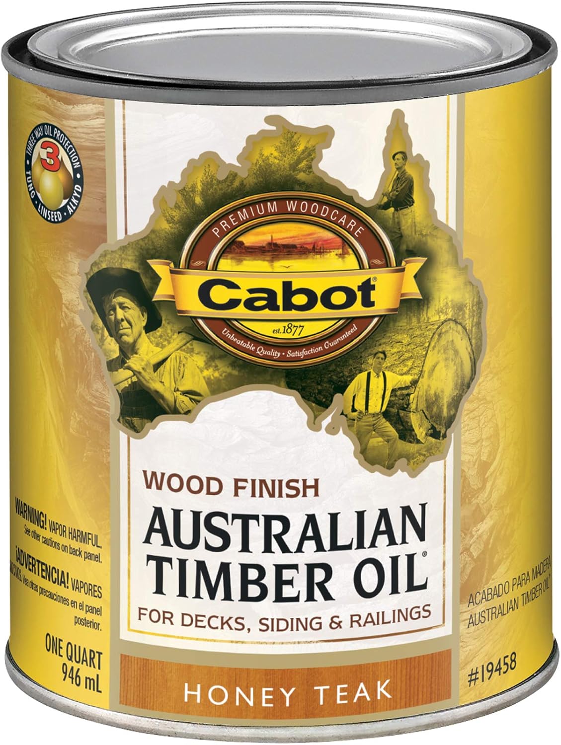 Cabot Australian Timber Oil Wood Stain and Protector, Honey Teak, 1 Quart