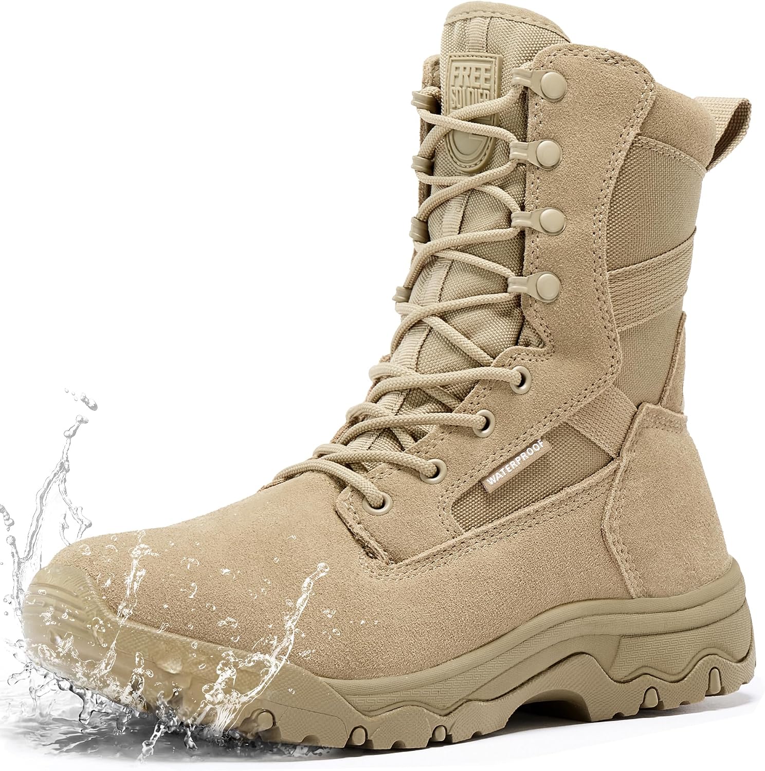 FREE SOLDIER Men's LT Military Tactical 8" Daily Work Boots