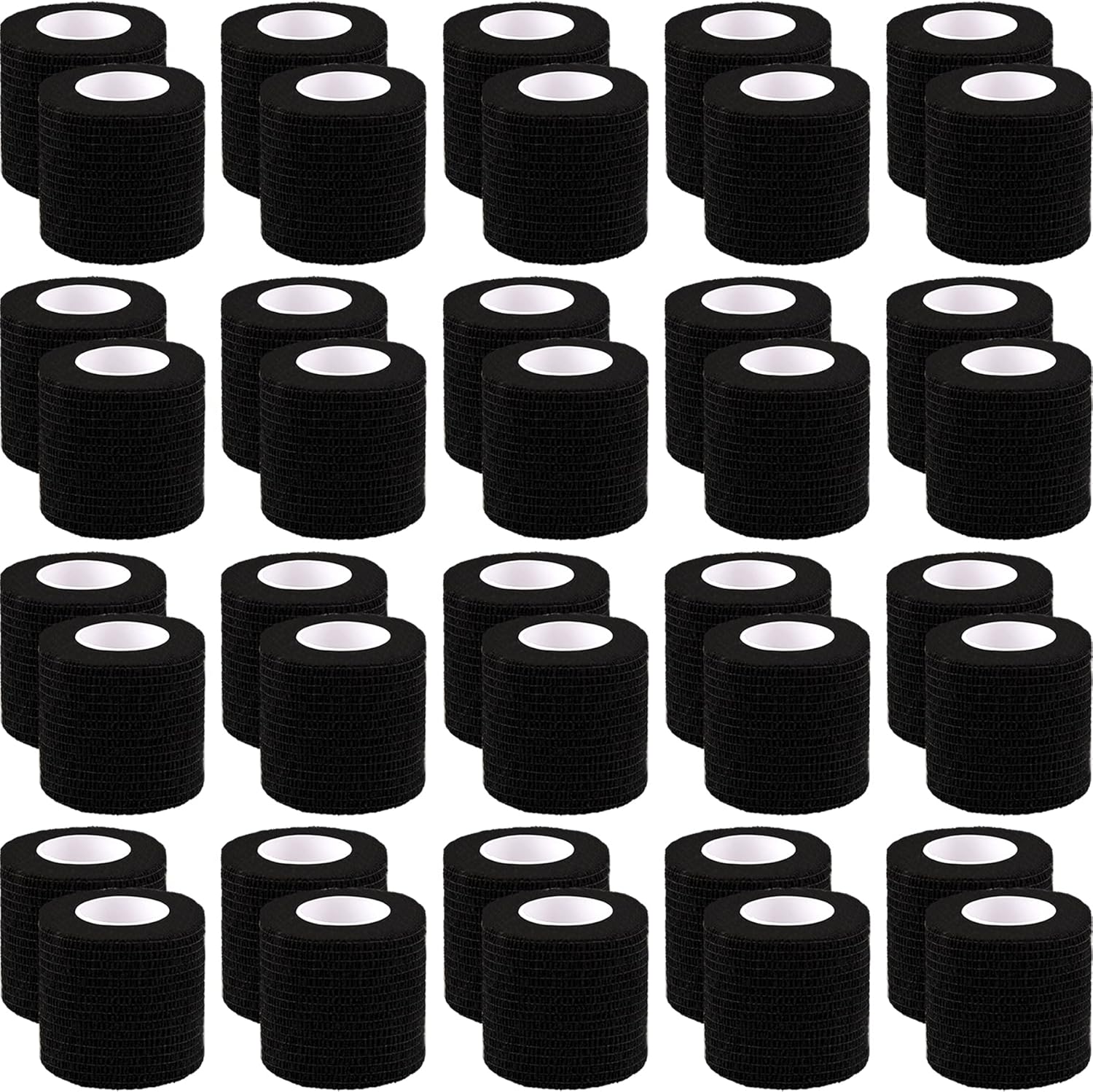 BQTQ 40 Rolls Cohesive Bandage Self Adherent Sport Wrap Tape 2 Inch x 5 Yards Stretch Bandage Wrap Athletic Tape for Human and Animals Ankle Sprains Swelling, Black