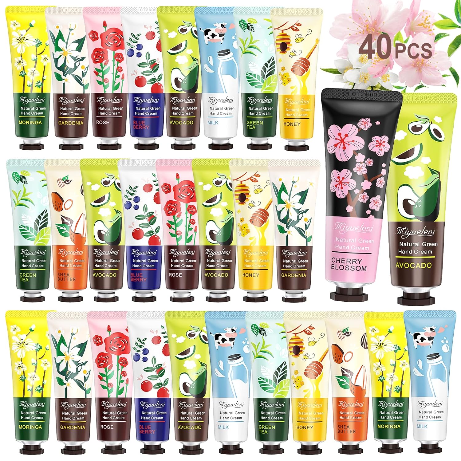 40 Pack Hand Cream Gifts Set- Lotion Sets for Women Gift, Moisturizing Hand Cream For Dry Cracked Hands, Natural Plant Fragrance Hand Lotion Travel Size, Gifts For Women