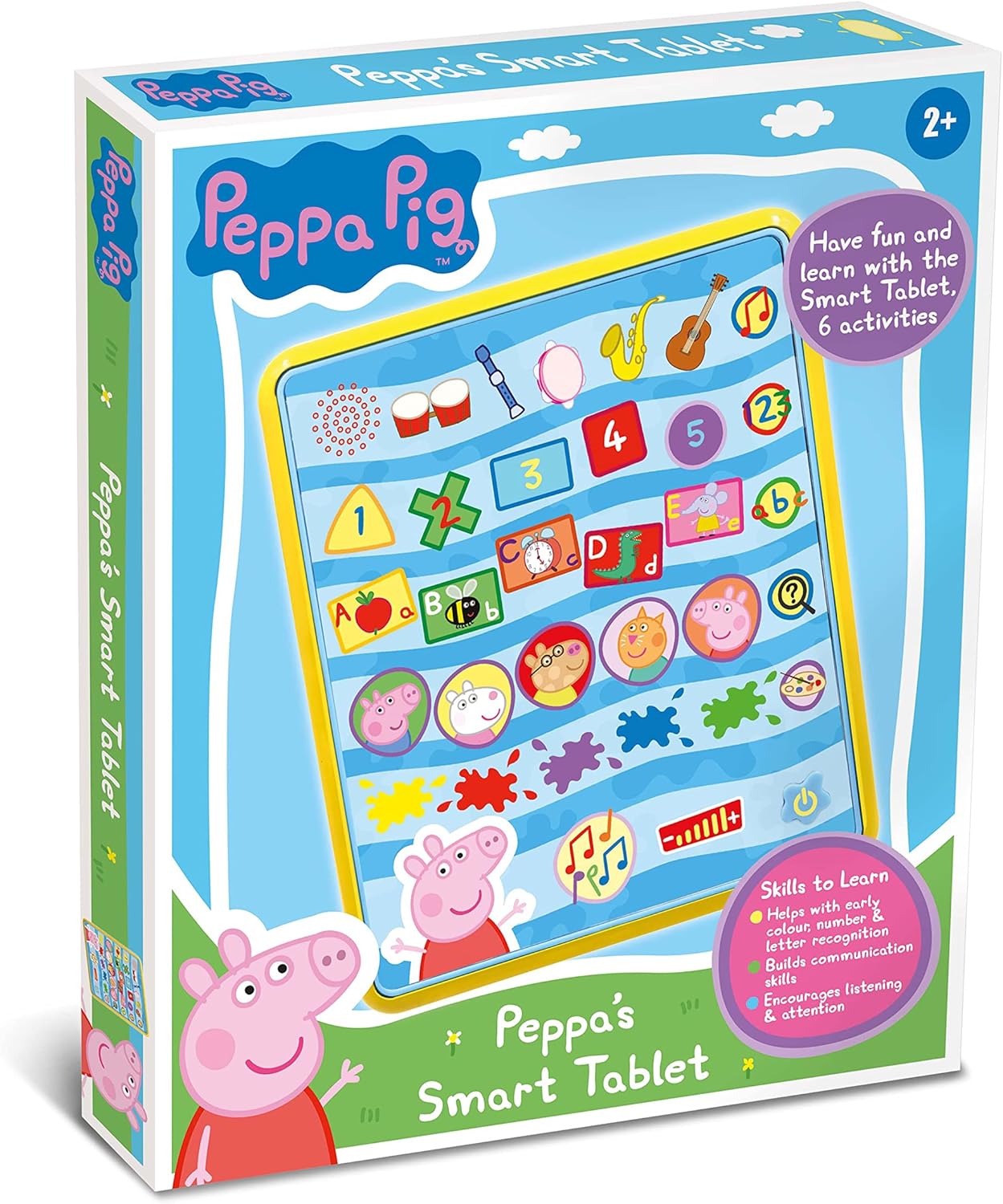 Peppa Pig PP04 Peppa's Smart Tablet Toy For Kids Age 2+, Interactive Learning & Child Development, Colours, Numbers and Letter Recognition, Communication Skills, Features 6 Fun Activities