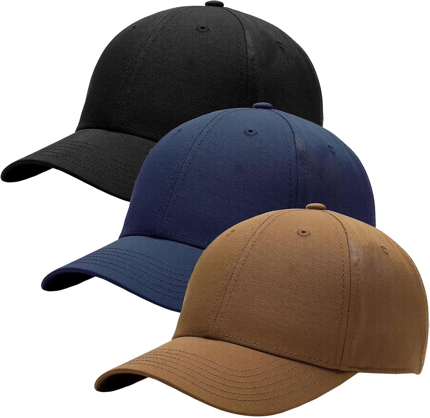 FURTALK Mens Structured Baseball Cap Adjustable Washed Cotton Golf Dad Hat Plain Classic Hats for Men