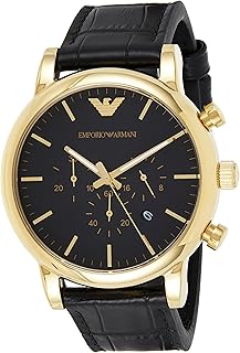 Emporio Armani Men's Chronograph Black Leather Watch (Model: AR1917)