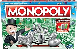 Monopoly Game, Family Board Games for 2 to 6 Players & Kids Ages 8 and Up, Includes 8 Tokens (Token Vote Edition)