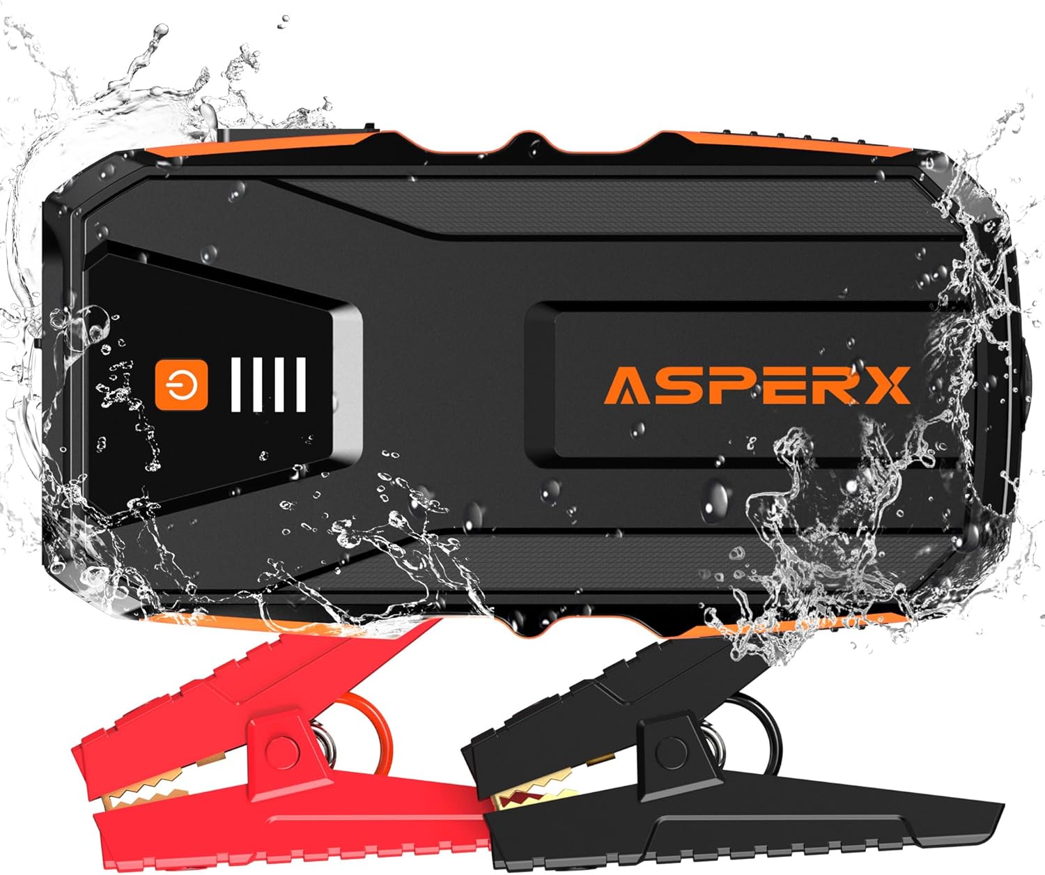 AsperX Jump Starter Power Pack(Up to 10L Gas/8L Diesel), 3000A Car Battery Booster Jump Starter with Jump Leads, LED Flashlight and LCD Display, Jump Pack for 12V Vehicles, Pickup, SUV, Motorcycle
