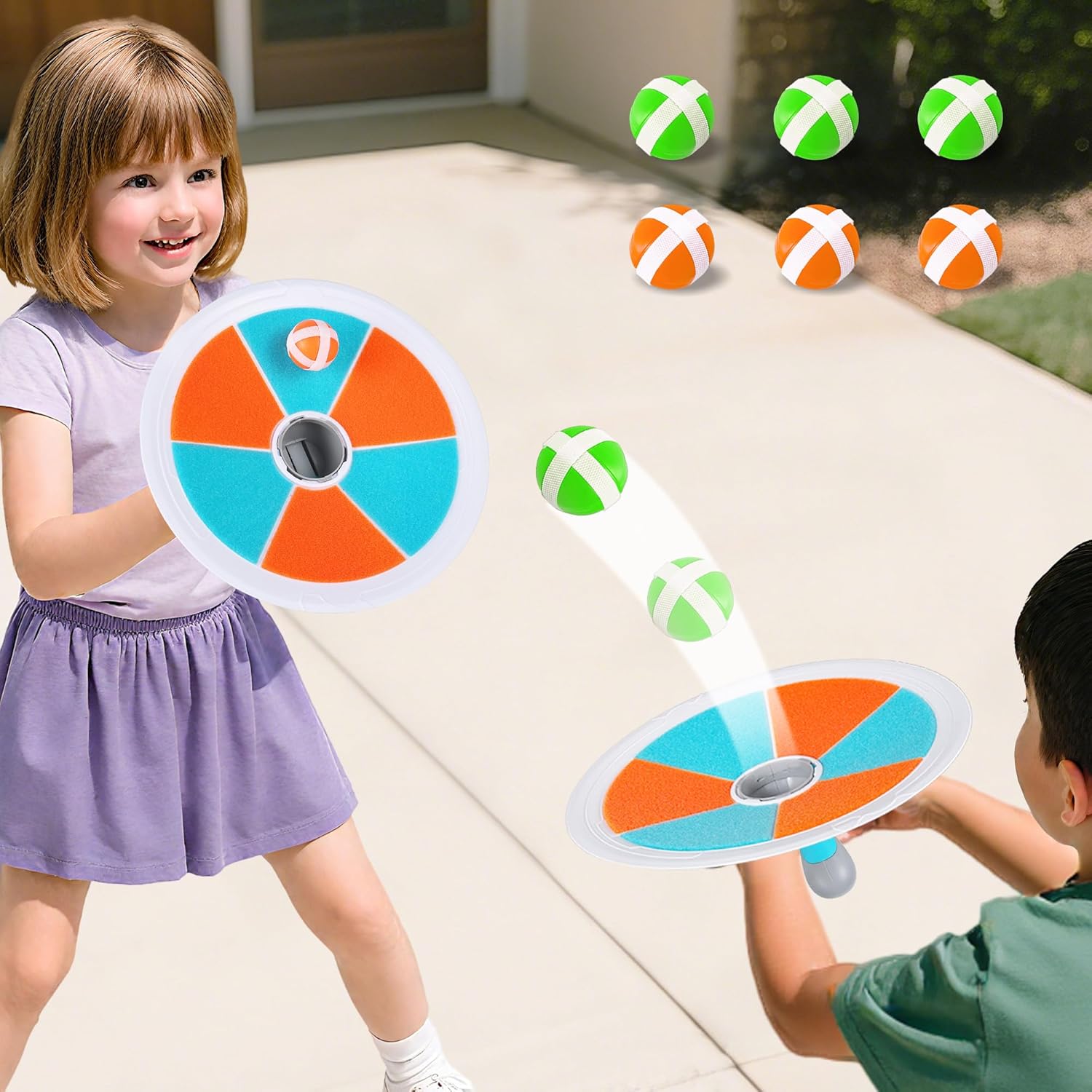 iPlay, iLearn Pop Stick Ball Game Outdoor Toys for Kids, Toss Chase Launching Ball Sports Game for Child Boys, Outside Yard Fun Family Activity, Cool Birthday Gifts for 3 4 5 6 7 8-12 Year Old Girls