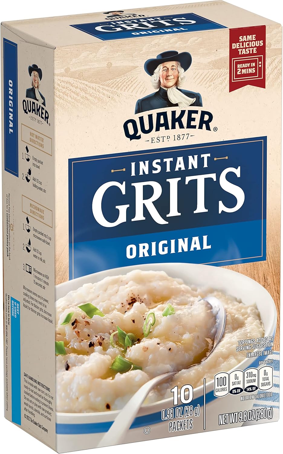 Quaker Instant Grits, Original, 0.98oz Packets (10 Pack)