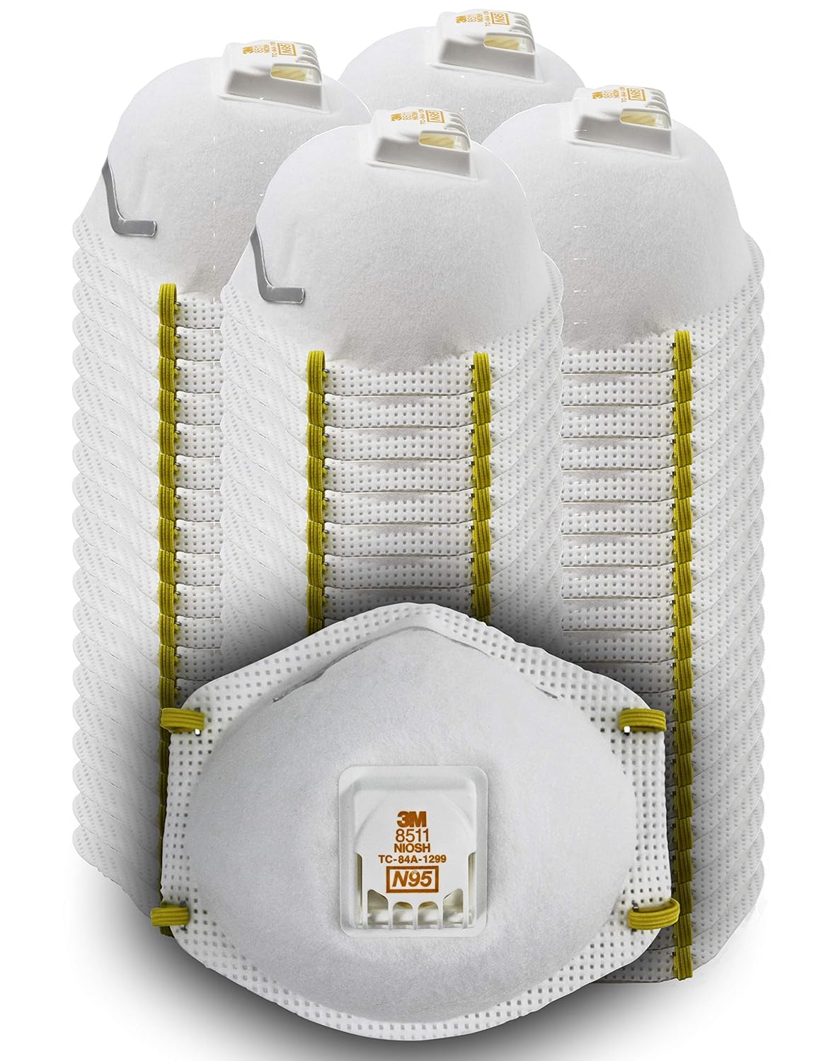 3M 8511 Particulate Disposable Respirator, N95, Pack of 80, NIOSH APPROVED, Cool Comfort and Fewer Pressure Points with Dual Point Attachment for Grinding, Sanding, Sawing, Sweeping, Dust, Smoke