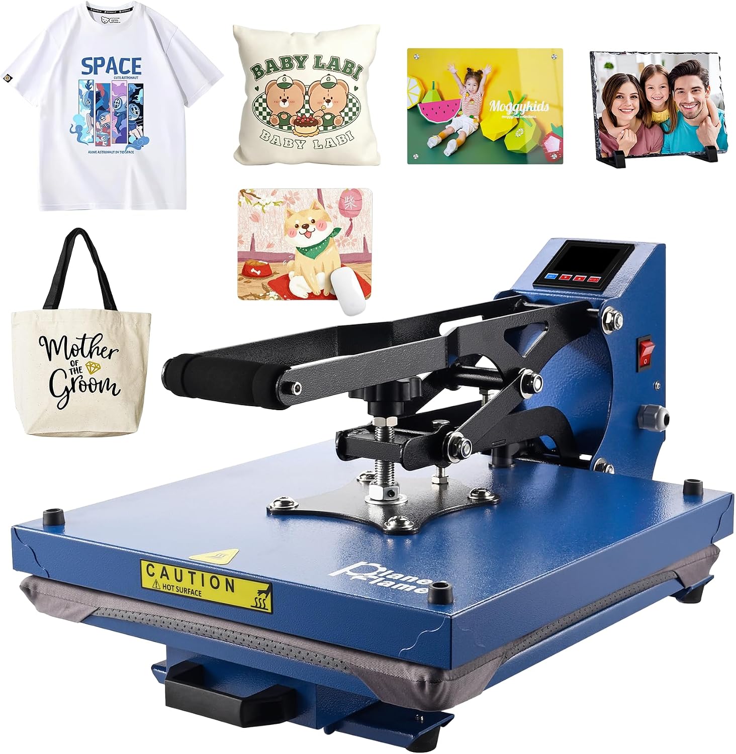 Heat Press Machine for T-Shirts Sublimation 38x38cm (Blue)