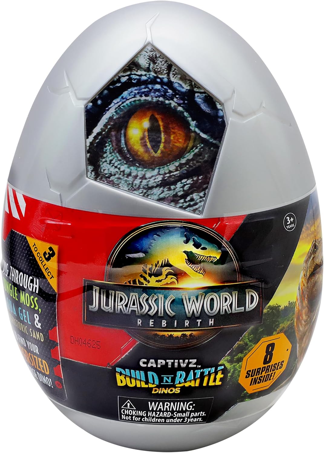 Jurassic World REBIRTH CAPTIVZ SURPRISE EGG. EXCLUSIVE SUPER SIZED POP N LOCK DINOS. IDEAL PRESENT FOR BOYS AND GIRLS.