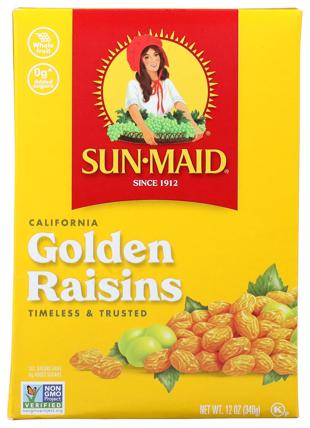 Sun-Maid California Golden Raisins - 12 oz Sharing-Size Box - Dried Fruit Snack for Lunches, Snacks, and Natural Sweeteners