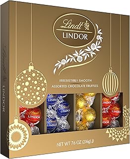 Lindt LINDOR Assorted Chocolate Candy Truffles Modern Gift Box, Assorted Chocolate Candy with Smooth, Melting Truffle Center, 7.6 oz.
