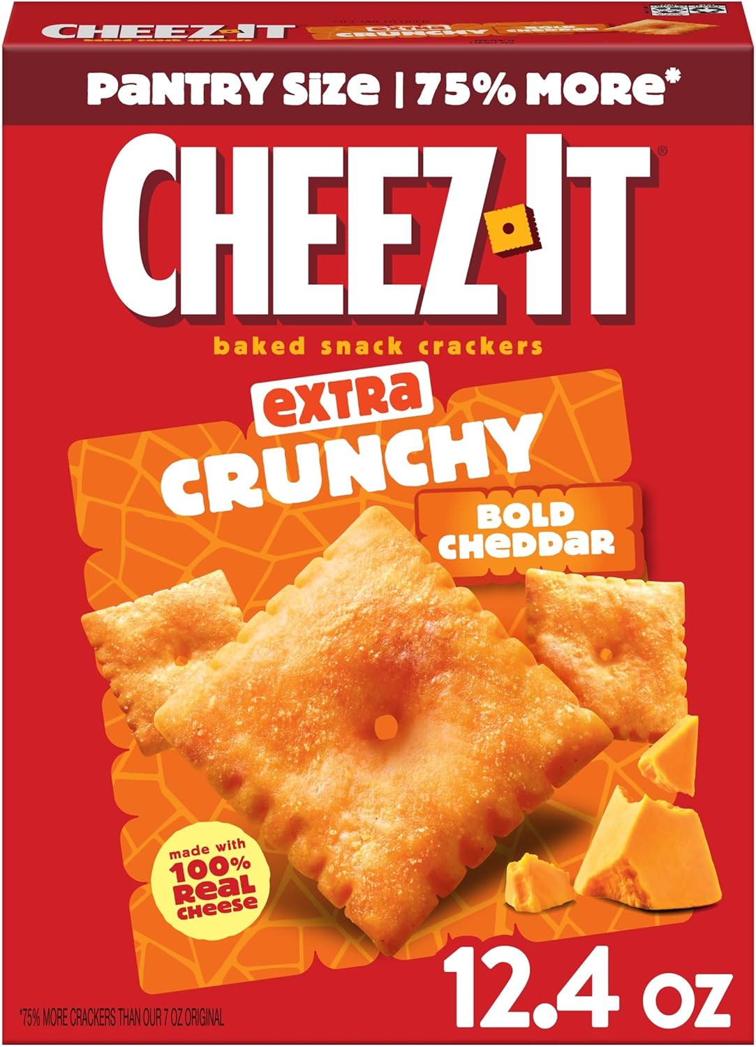 Cheez-It Extra Crunchy Bold Cheddar Cheese Crackers, Baked Snack Crackers, 12.4 oz (351g)