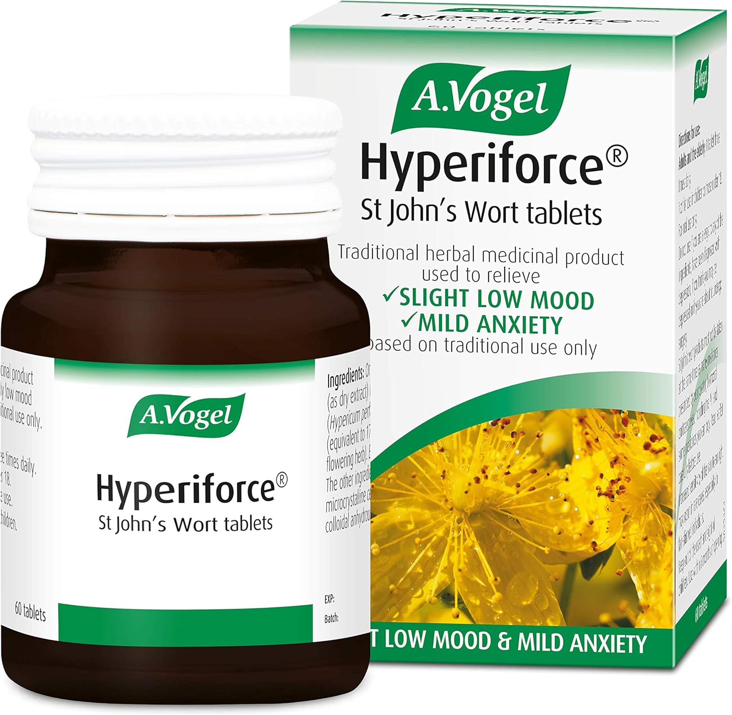 A.Vogel Hyperiforce St John's Wort Tablets | Relieves Symptoms of Slightly Low Mood and Mild Anxiety | 120 Tablets