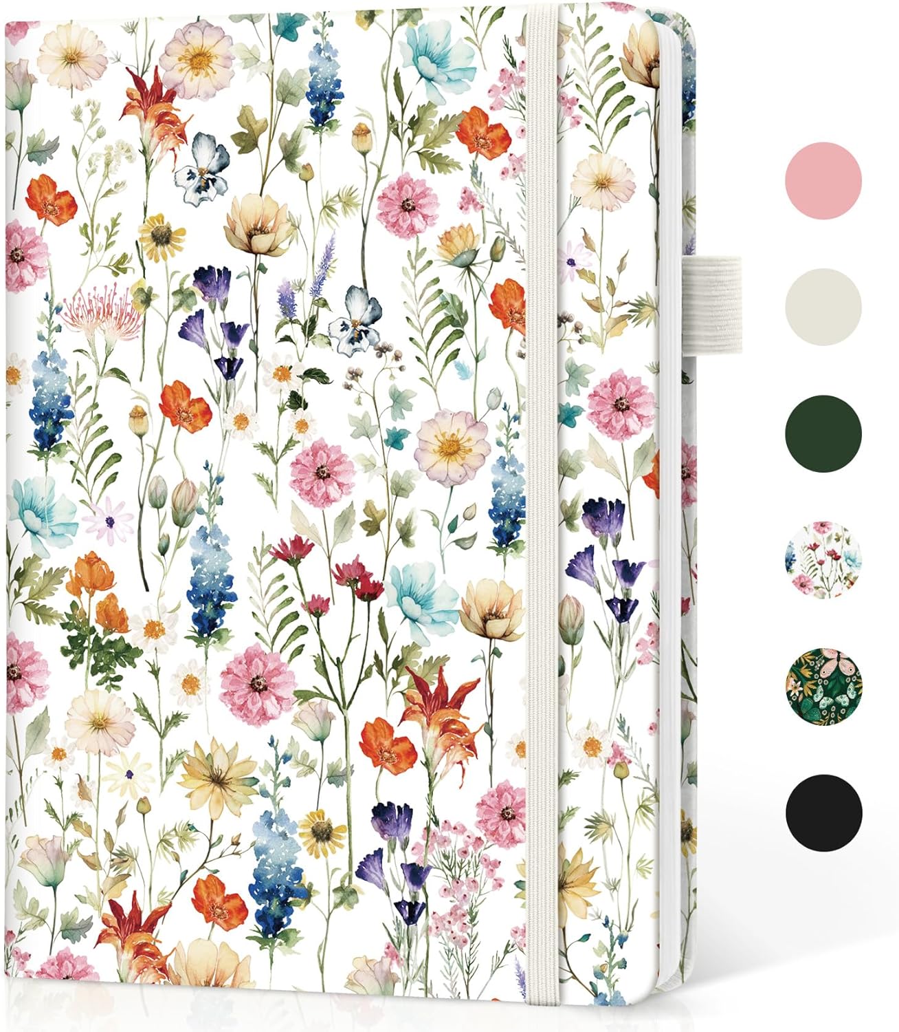 Lined Journal Notebook for Women & Men, Hardcover Leather Journal for writing, A5 College Ruled Notebook for Work & Note Taking, Perfect for Office School Home Supplies, 160 Pages, Garden