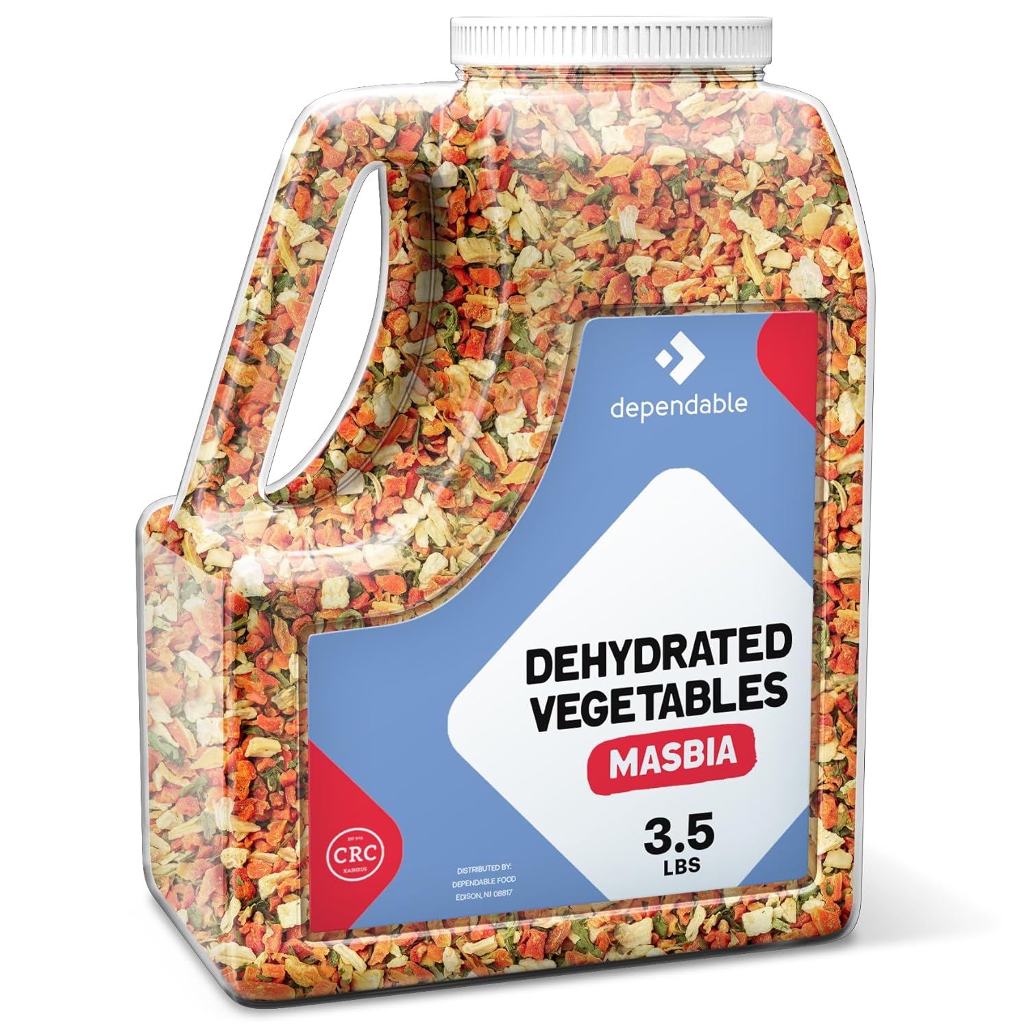 Dependable Foods Dehydrated Vegetables – 3.5 Lb. Bulk Jar - 100% Natural, Non-GMO, Salt-Free, Gluten-Free | Kosher, | All- Natural Medley Spice