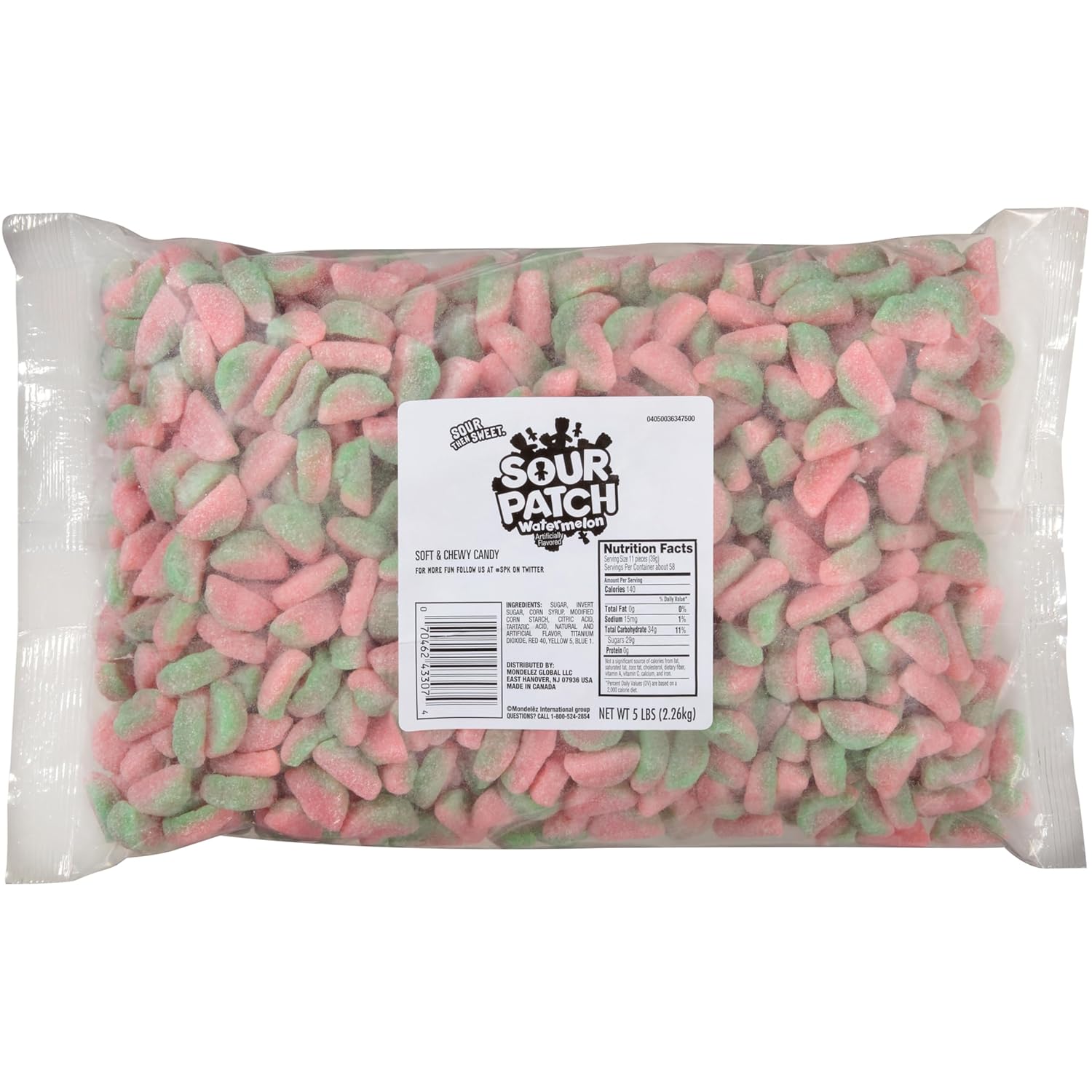 SOUR PATCH KIDS Watermelon Soft & Chewy Candy, Bulk Candy, 5 lb