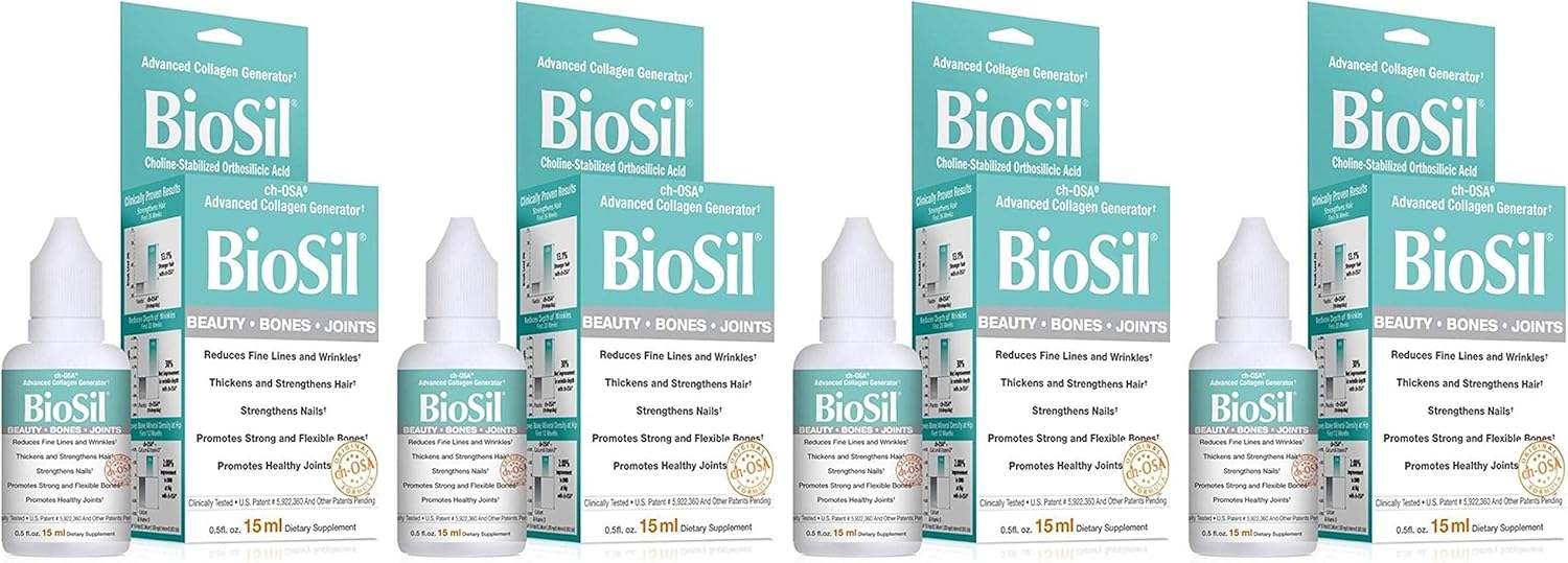 Biosil Beauty Bones & Joints Liquid, Bones & Joints Liquid 0.5 oz (Pack of 4)
