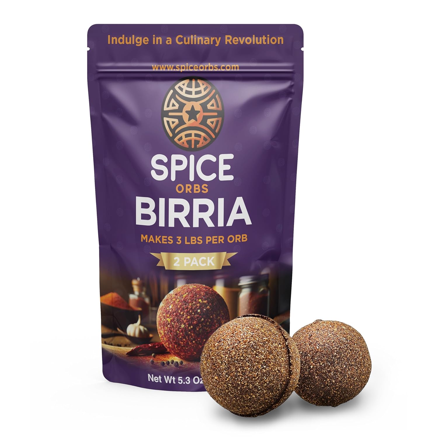 Medium Birria Orb - Makes 3-5 lbs per orb - 2-Pack - Made in USA - Instant Pot Birria Seasoning - Just add water, meat and 1 orb